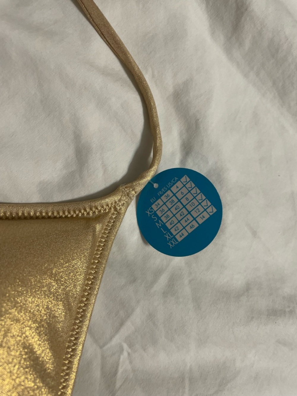Shimmery Gold String Bikini Set - Picture 5 of 7
